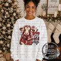 Baby It’s Cold Outside — a bundled-up cow with baby-it-is-cold-outside lettering