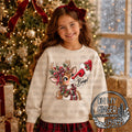 Boop Reindeer - Kids — a festive reindeer with a red nose and boop lettering