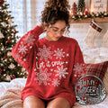Let It Snow - Sleeve Prints on Longsleeves and Up — a snowman, snowflakes and let-it-snow lettering