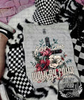 For We Walk By Faith — flowers and walk-by-faith lettering