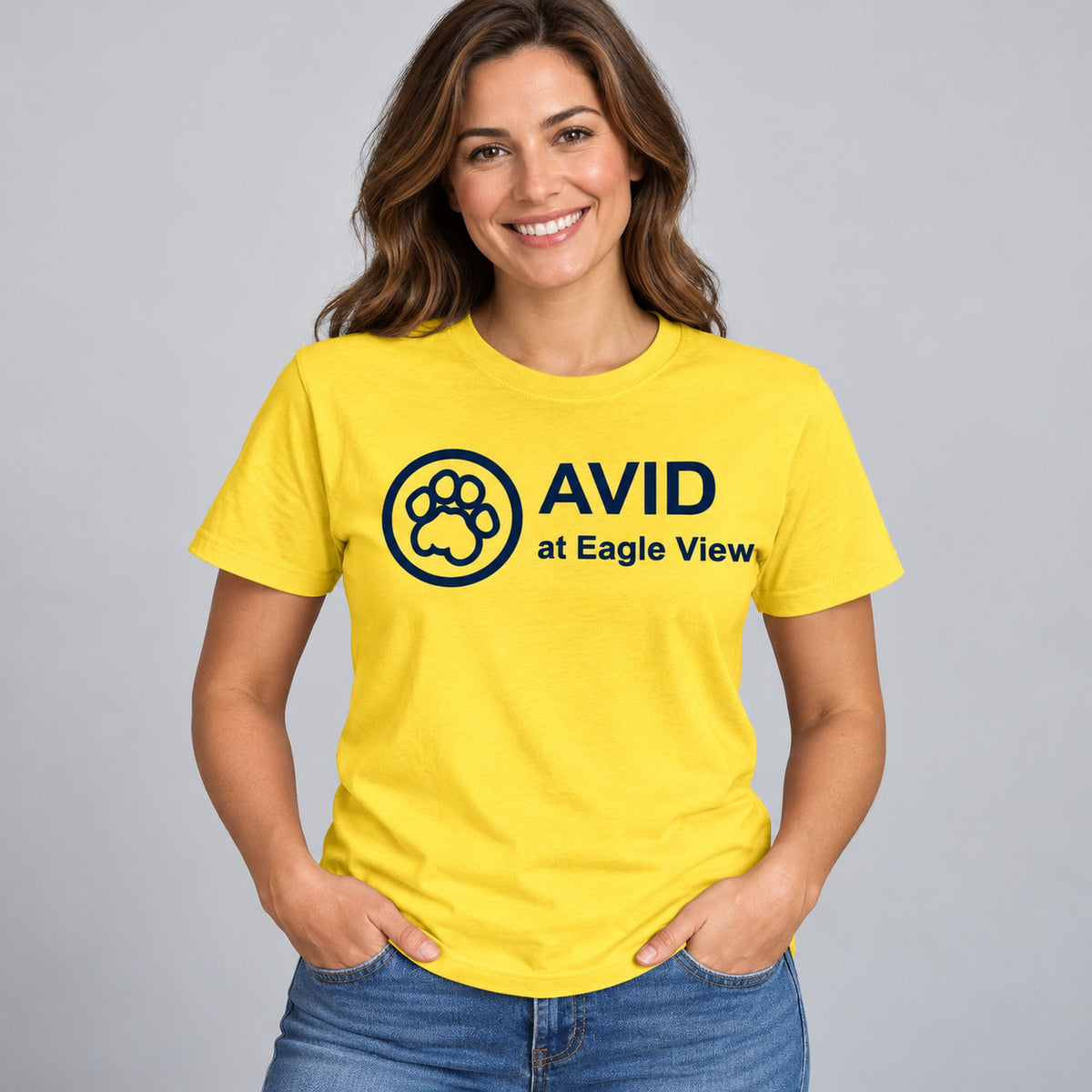 Eagle View Adult Elementary AVID PAW Spirit Shirt – Daisy Yellow