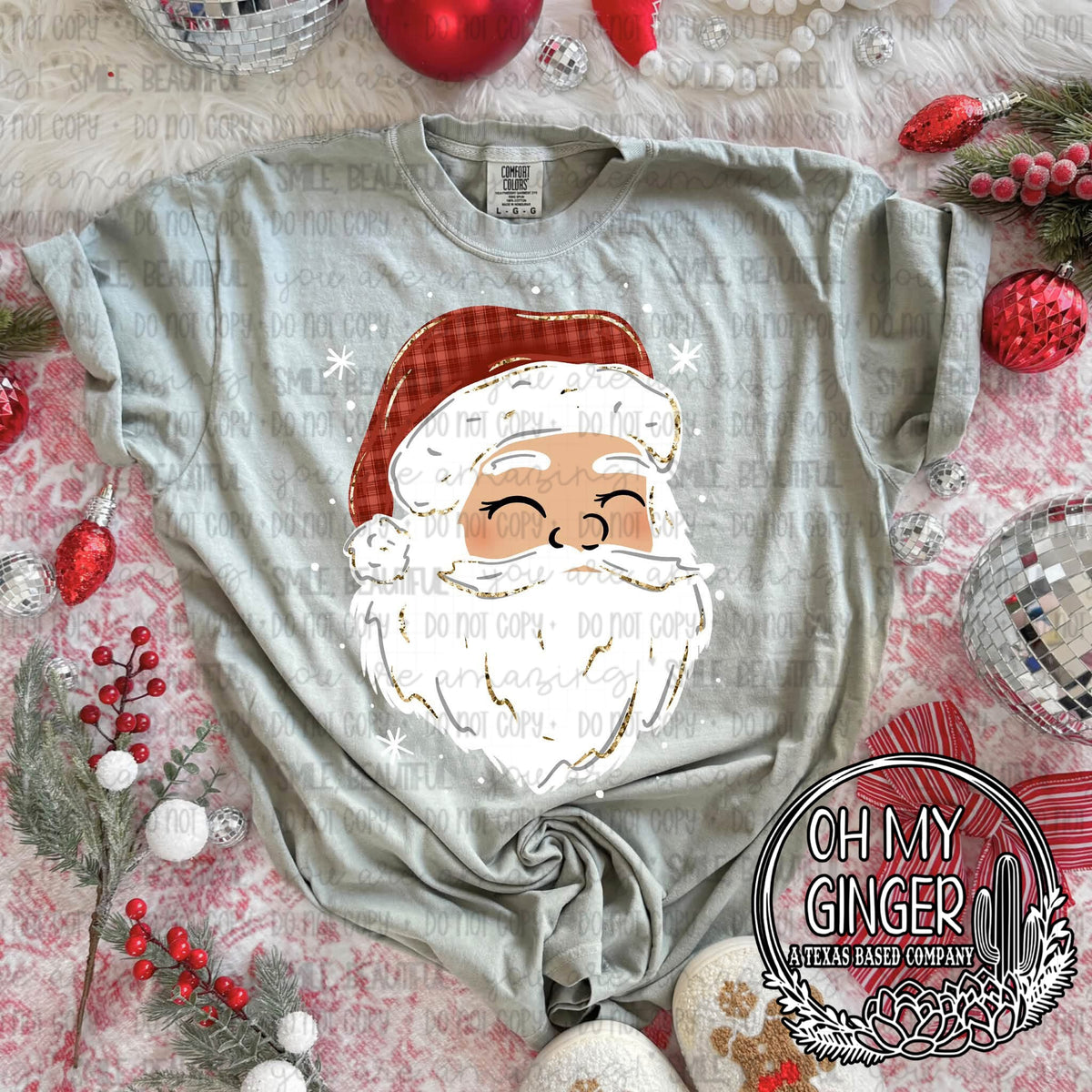 Santa — a smiling Santa face with a red hat and white beard