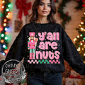 Y’all Are Nuts — pink nutcracker artwork with yall-are-nuts lettering