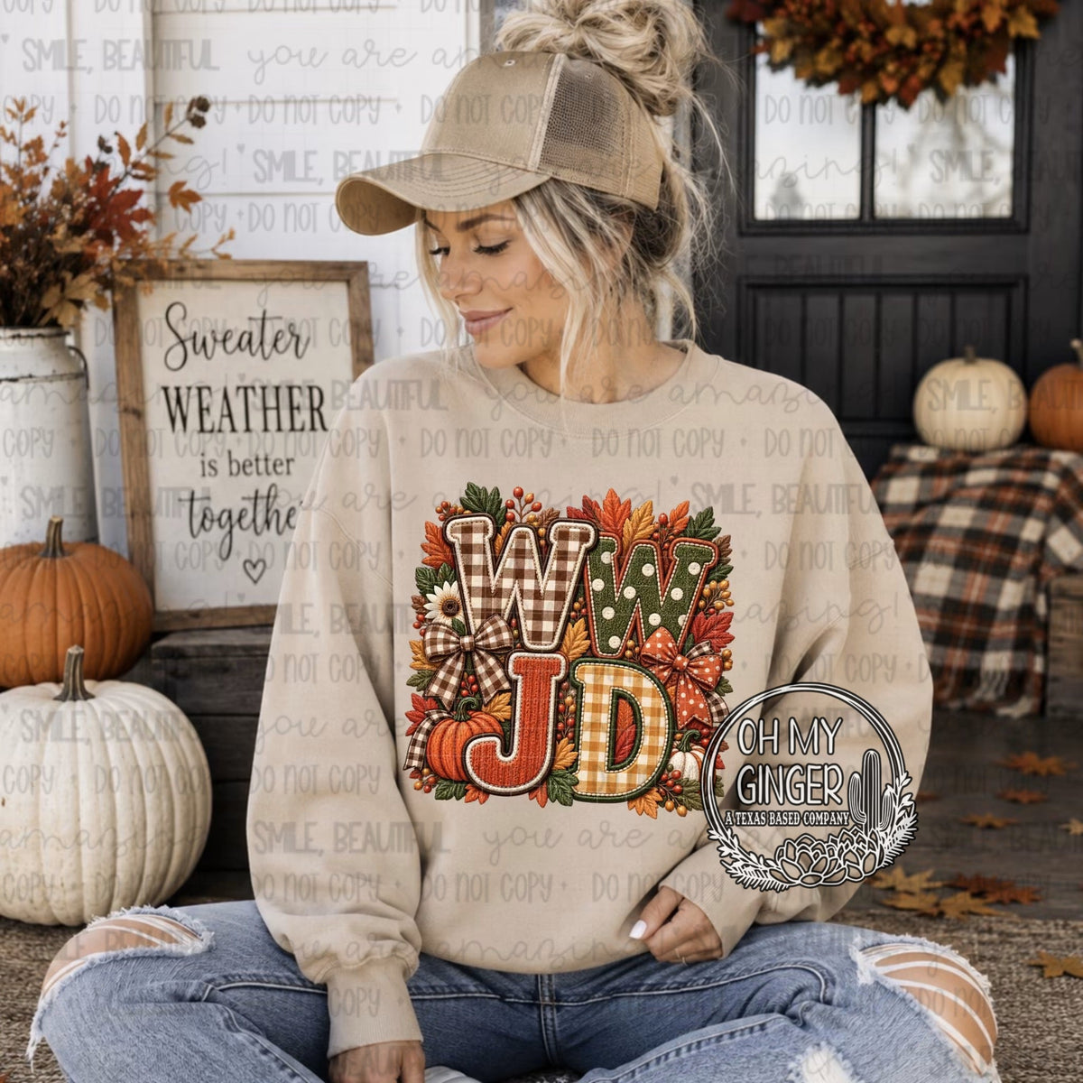 WWJD — large patterned WWJD lettering