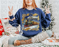 Train — a vintage-style Christmas train illustration