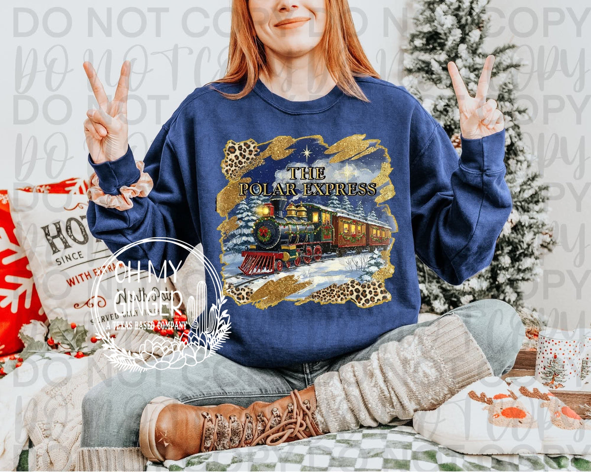 Train — a vintage-style Christmas train illustration